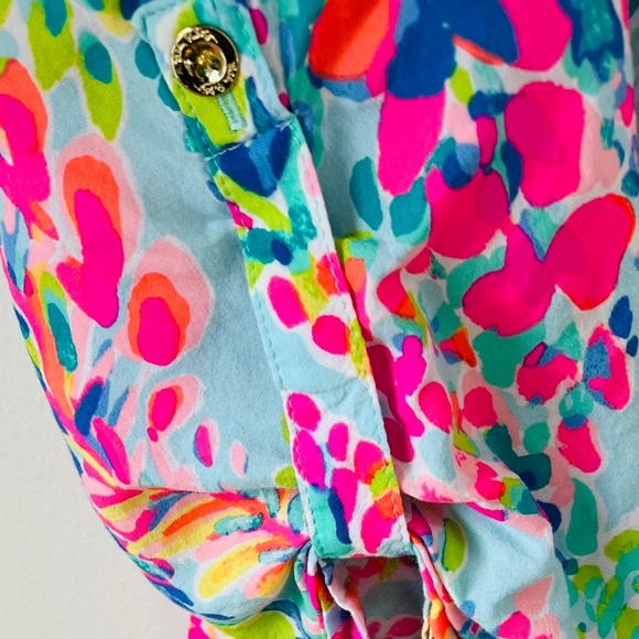 Lily Pulitzer Women’s Natalie Colorful Shirtdress Coverup XS Beach Pool Resort - Picture 6 of 8